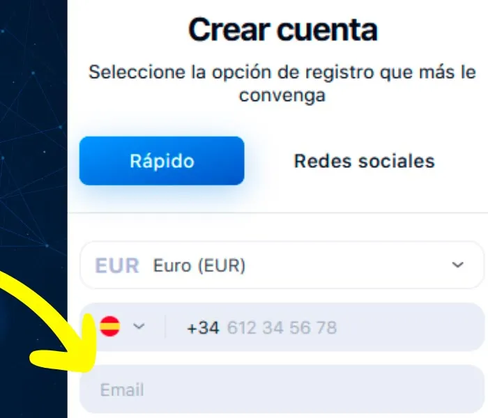 El proceso de registro de la aplicación 1win es el paso 5