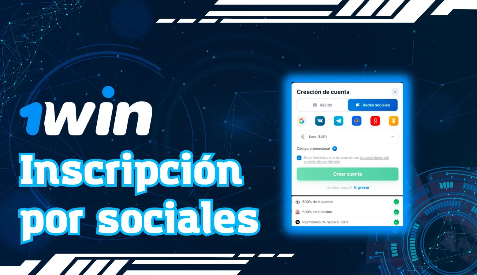 registrarte en 1win cuentum