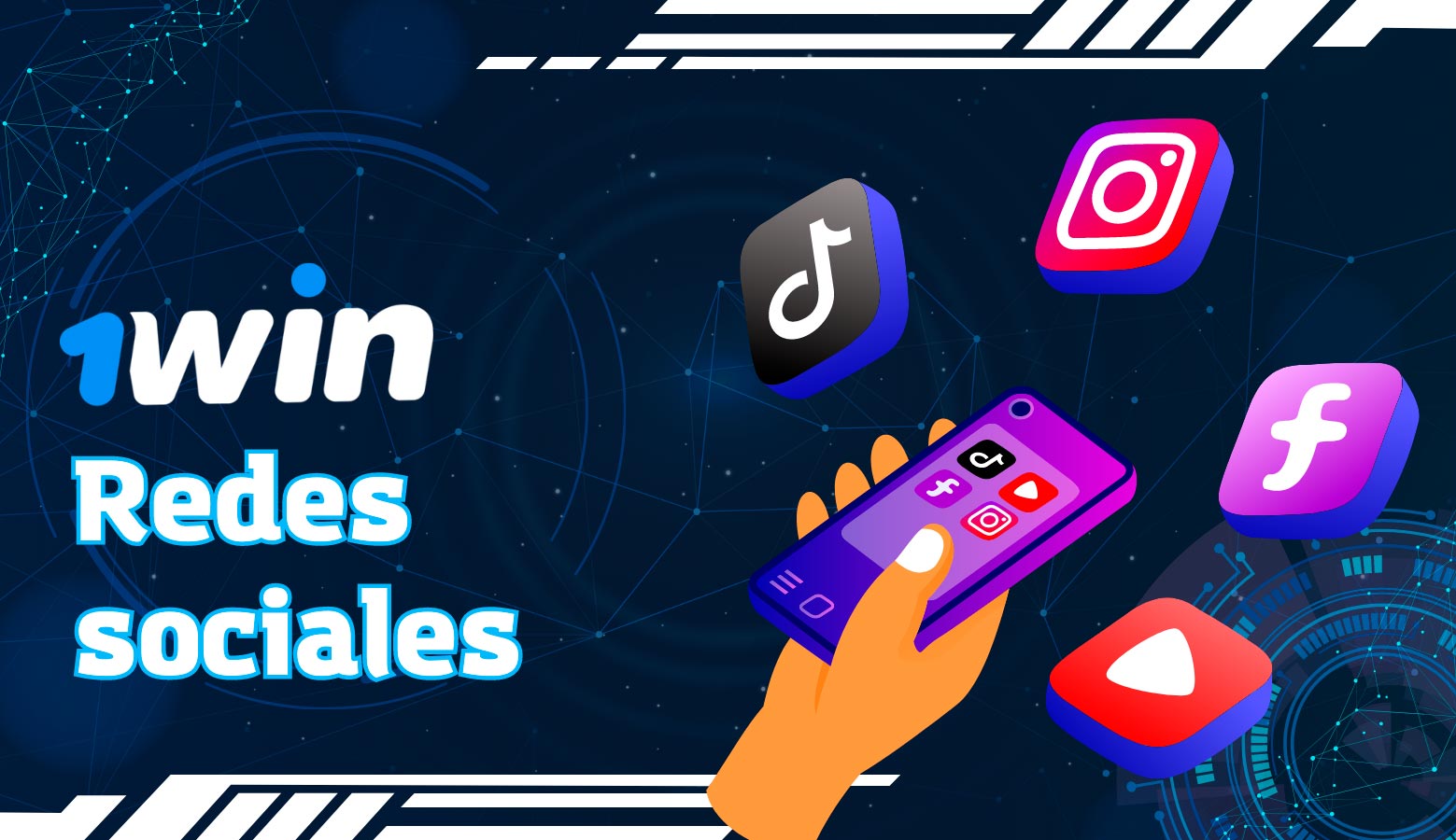 Otra forma de contactar a 1win es a través de redes sociales y mensajería