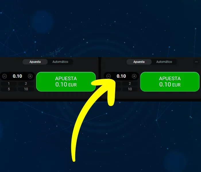 Ajusta el valor de la apuesta en Aviator 1Win