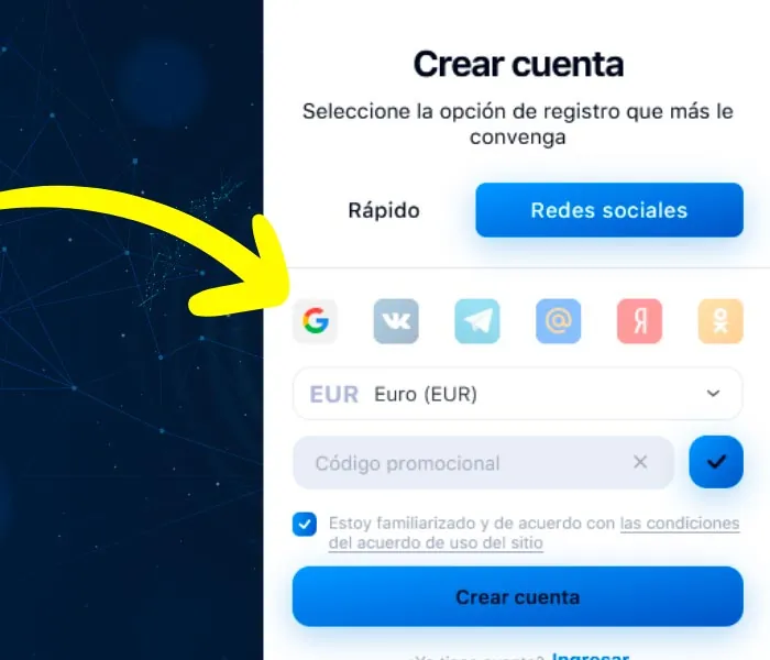 registrarse en 1win en su perfil