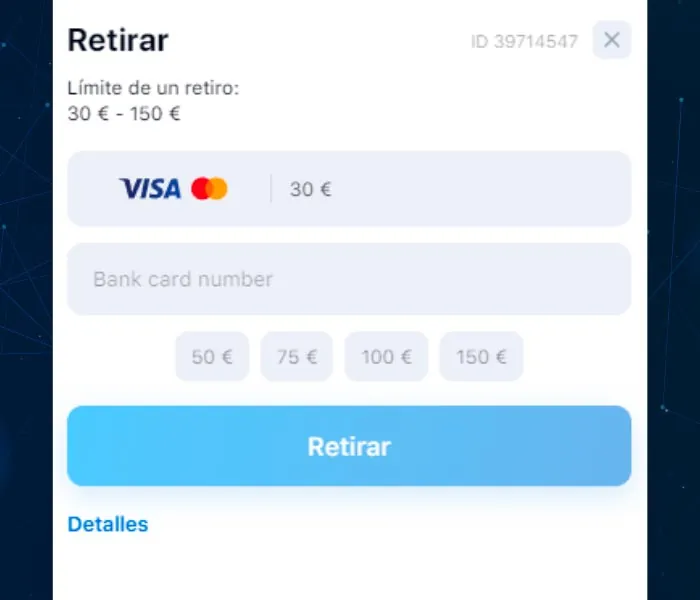 Elija un método de retiro